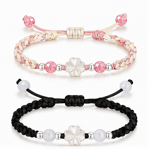 Clover Braided Cord Bracelet white background product photo