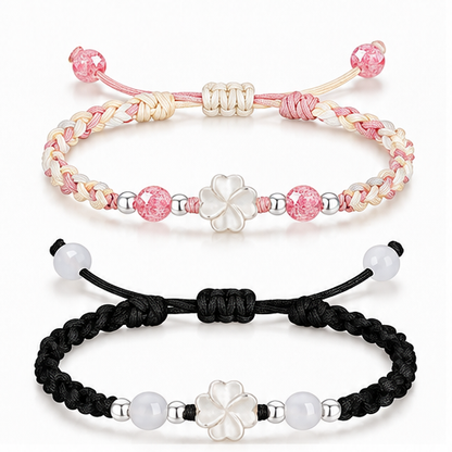 Clover Braided Cord Bracelet white background product photo