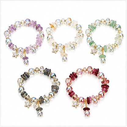 Five-Point Star Crystal Bracelet white background product photo