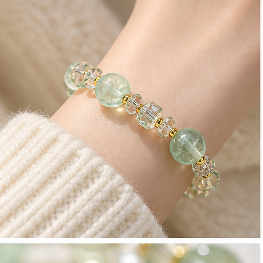 Green Crystal Bead Bracelet lifestyle photo 1