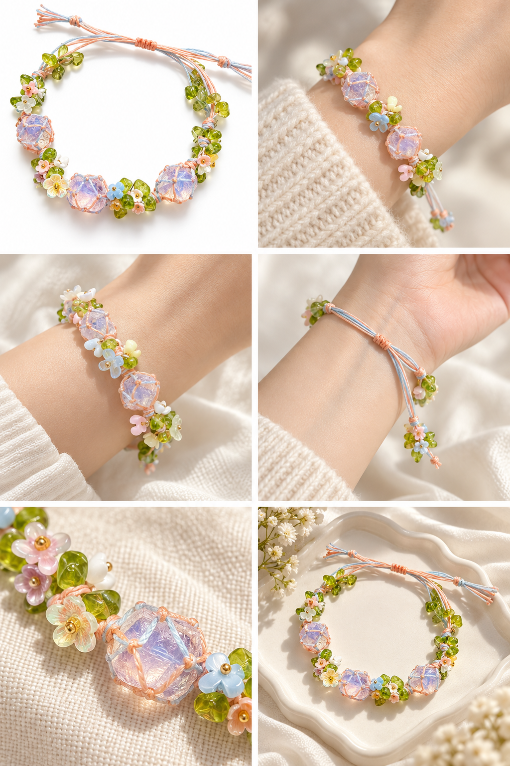 Macrame Crystal Wreath Bracelet lifestyle photo 6