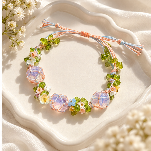 Macrame Crystal Wreath Bracelet lifestyle photo 4