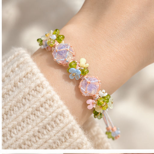 Macrame Crystal Wreath Bracelet lifestyle photo 1