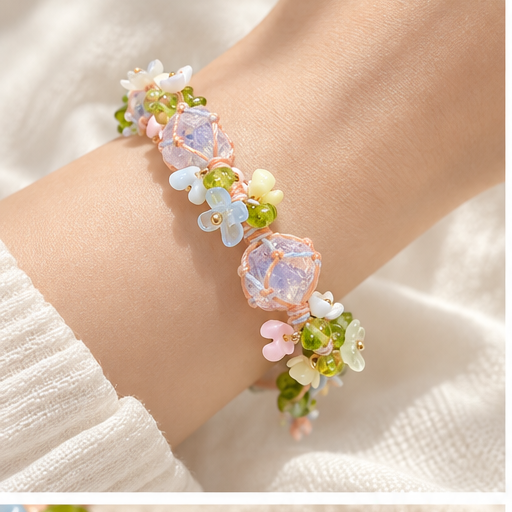 Macrame Crystal Wreath Bracelet lifestyle photo 2