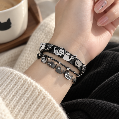 Midnight Cat Layered Bracelet Set lifestyle photo 2