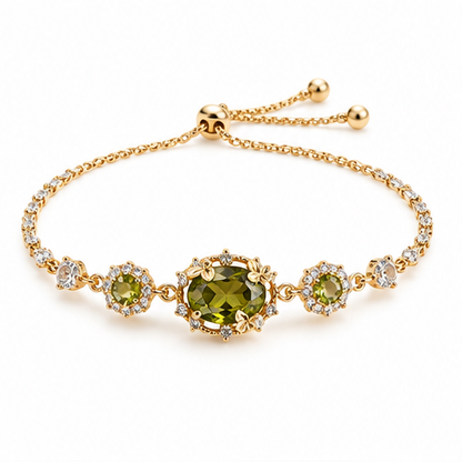 Olive Green Zircon Bracelet white background product photo