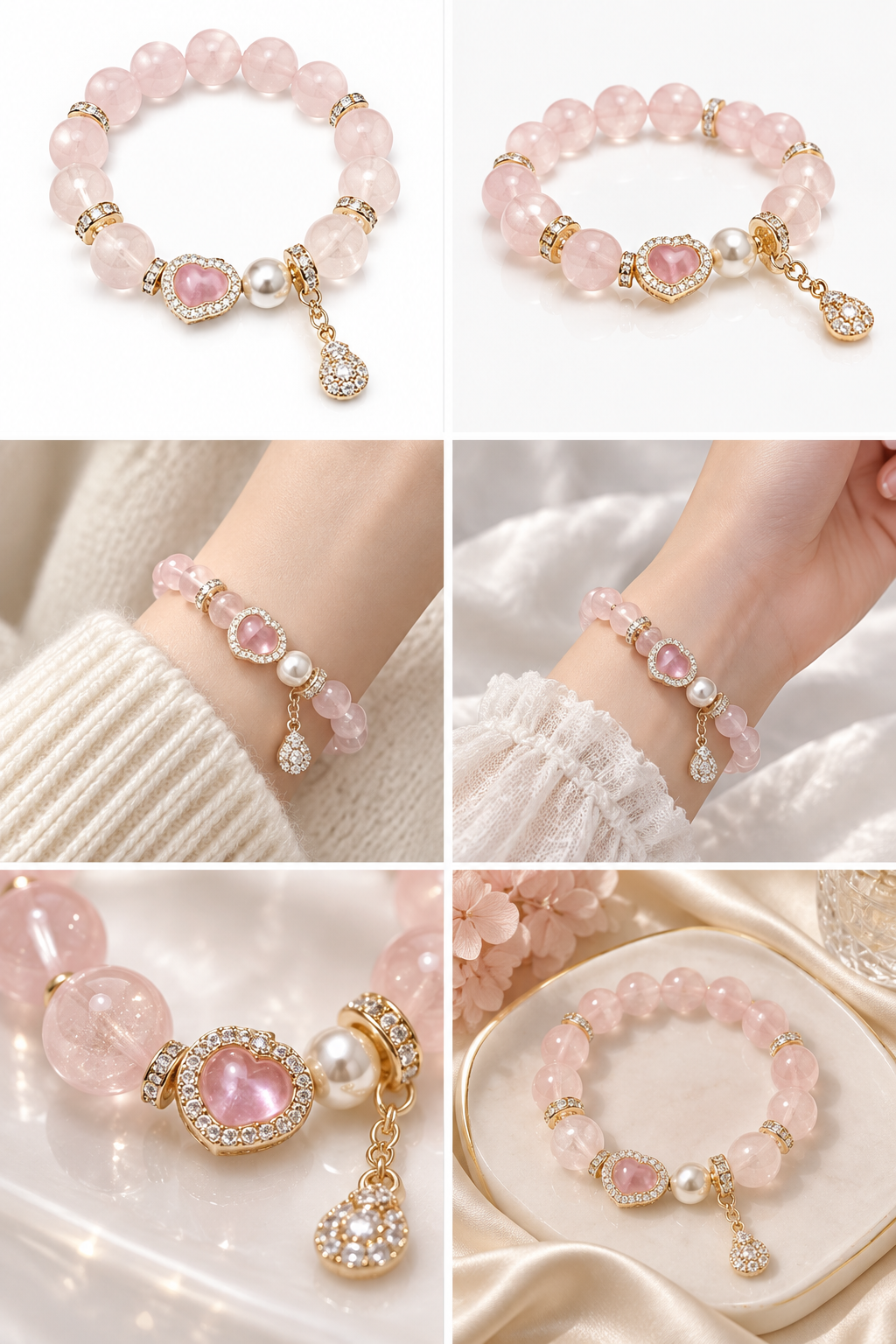 Pink Glitter Bead Bracelet lifestyle photo 6