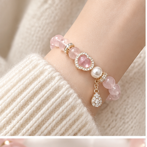 Pink Glitter Bead Bracelet lifestyle photo 1