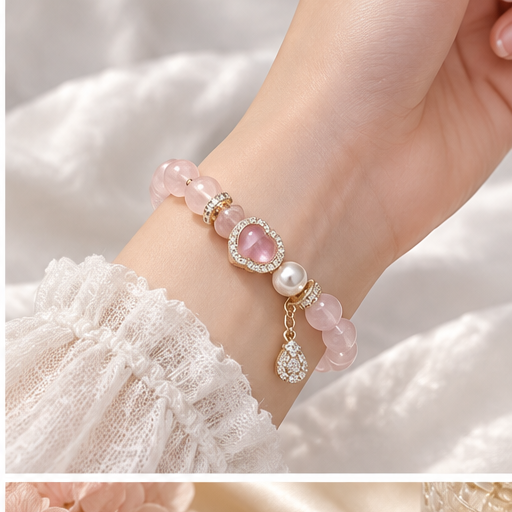 Pink Glitter Bead Bracelet lifestyle photo 2