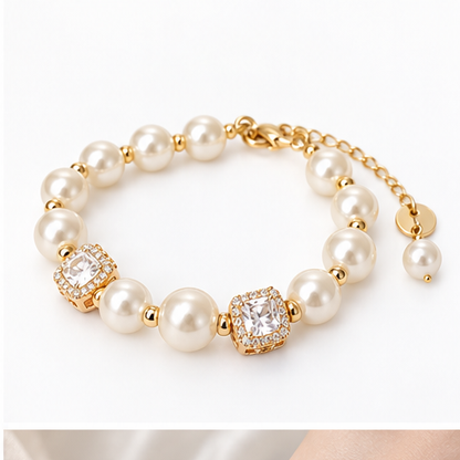 Sugar Cube Faux Pearl Bracelet lifestyle photo 5