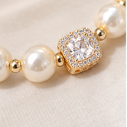 Sugar Cube Faux Pearl Bracelet lifestyle photo 4