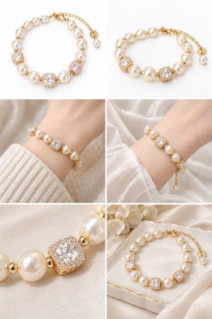 Sugar Cube Faux Pearl Bracelet lifestyle photo 6