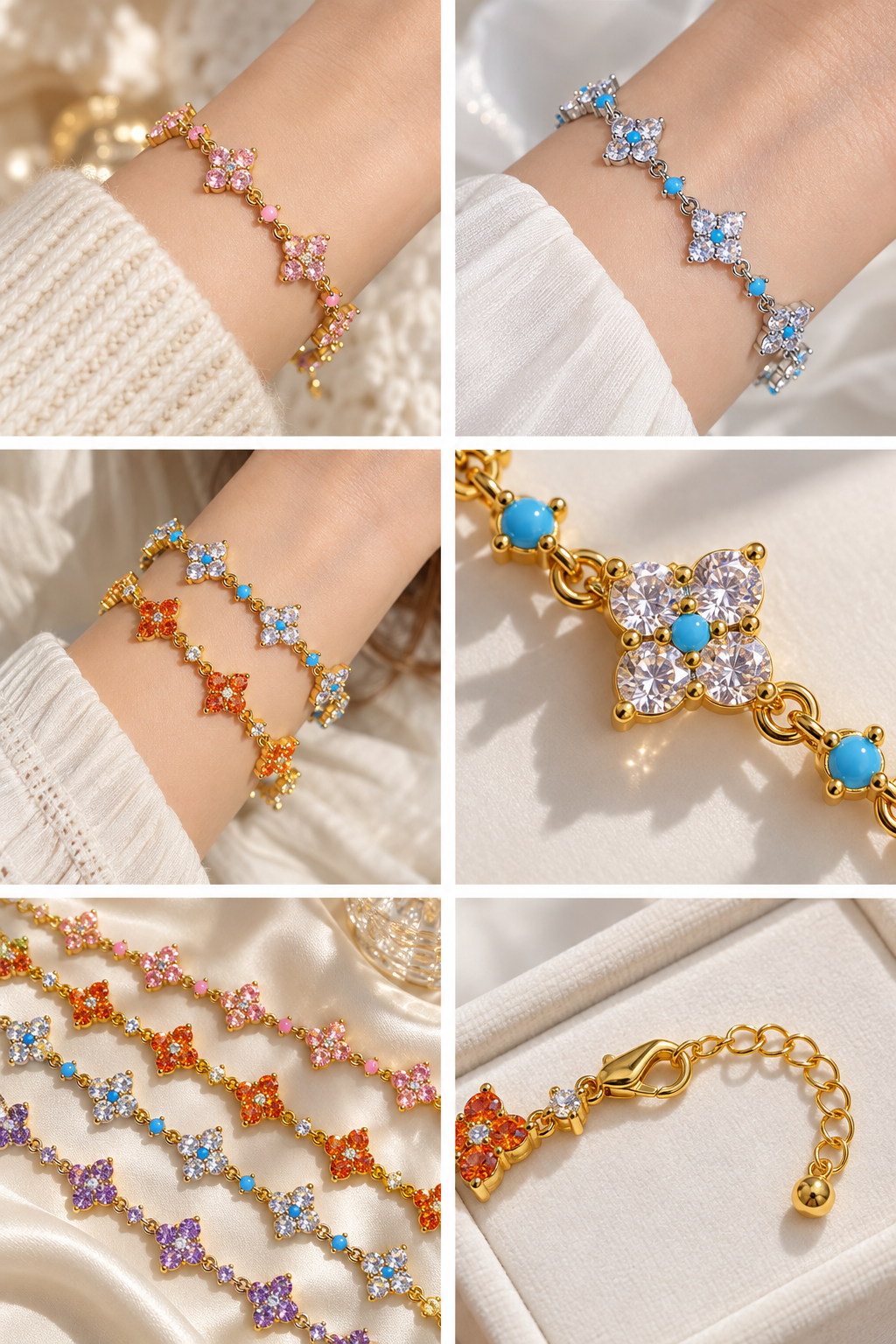 Vintage Sparkle Clover Bracelet lifestyle photo 4