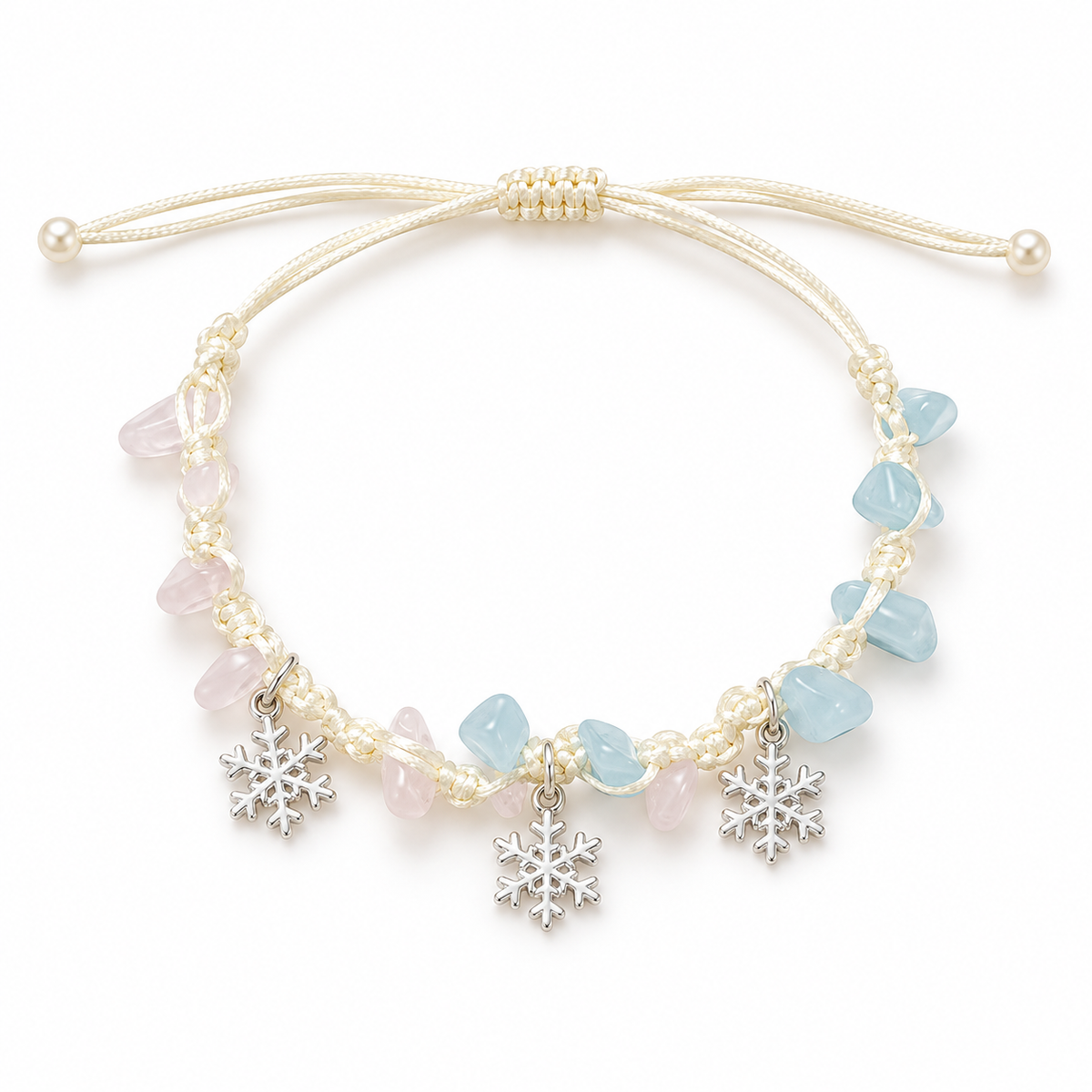 Winter Snowflake Cord Bracelet white background product photo